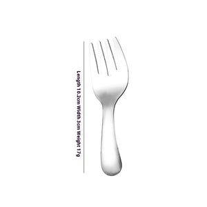 Stainless Steel Short Handle Round Head Shell Spoon & Fork – Elegant Dining Cutlery