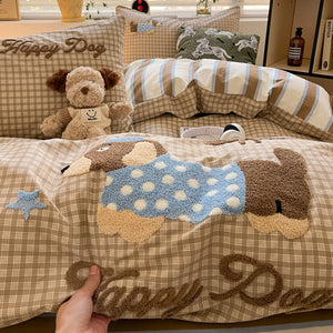 Luxury Cotton Embroidery Four-Piece Bedding Set – Soft, Breathable & Elegant Design