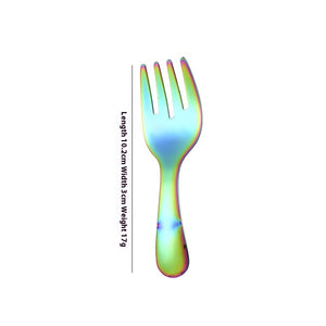 Stainless Steel Short Handle Round Head Shell Spoon & Fork – Elegant Dining Cutlery