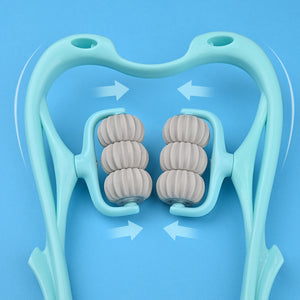 Multifunctional 6-Roller Neck Massager | Manual Massage Tool for Pain Relief